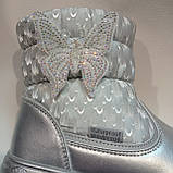 Зимові черевики чоботи термо дівчинці Том.м 27-29 Winter срібло, фото 6