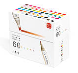 Набір двосторонніх маркерів Rich New для малювання і скетчинга на спиртовій основі 60 штук, фото 4