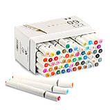 Набір двосторонніх маркерів Rich New для малювання і скетчинга на спиртовій основі 60 штук, фото 6