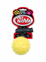 Игрушка для собак Мяч с ремешком Pet Nova 6 см желтый