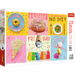 Пазли - (1000 елм.) - Неонові малюнки "Солодкий тиждень"