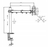 Настільний поворотний кронштейн для монітора 10" - 29" VESA : 75 x 75 100 x 100, фото 7