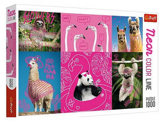 Пазли - (1000 елм.) - Неонові малюнки: "Екзотичні тварини"