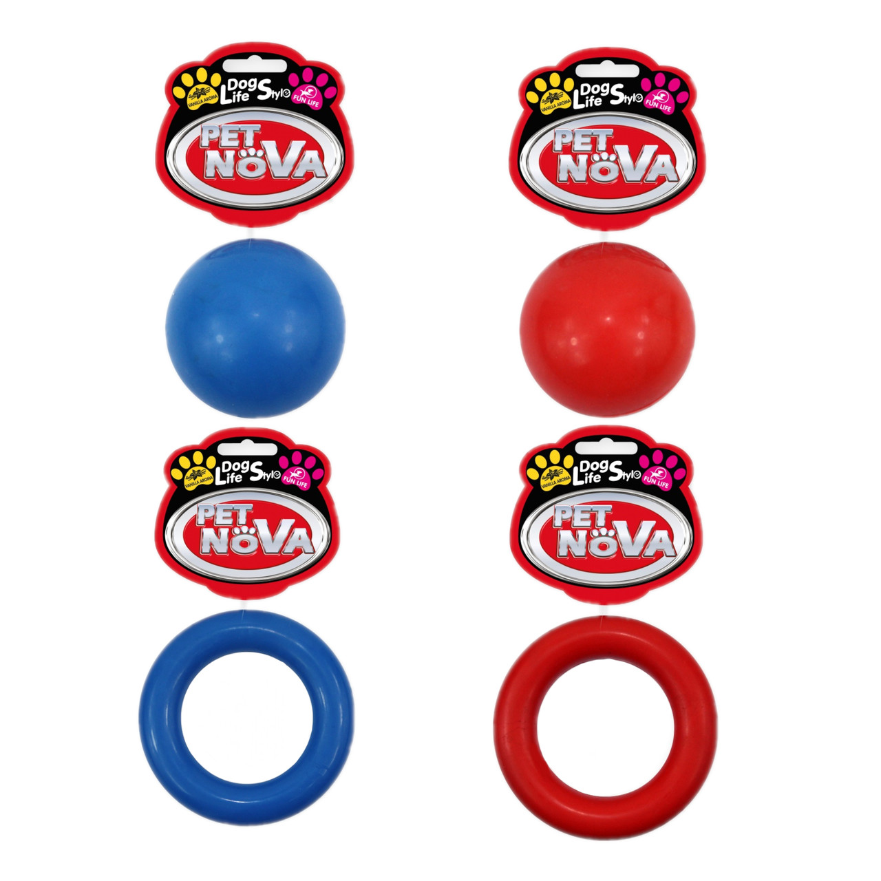 Набір іграшок для собак Pet Nova «М'ячі та кільця»