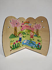 Шнурівка дерев'яна розвиваюча іграшка для дітей Пори року з чотирма шнурками та намистинками 68 елементів