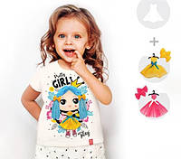 Футболка детская со съёмными платьями и бантиками "Little Bonny", для девочки