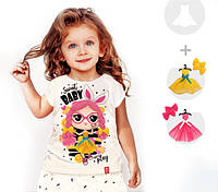 Футболка детская со съёмными платьями и бантиками "Little Penny", для девочки