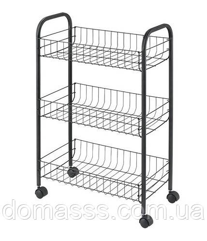 Етажерка 3-х рівнева METALTEX LUGANO LAVA (344503), чорне покриття TOUCH-THERM