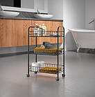 Етажерка 3-х рівнева METALTEX LUGANO LAVA (344503), чорне покриття TOUCH-THERM, фото 3
