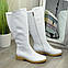 Чоботи білі жіночі шкіряні на низькому ходу. Батал!, фото 2