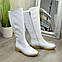 Чоботи білі жіночі шкіряні на низькому ходу. Батал!, фото 4