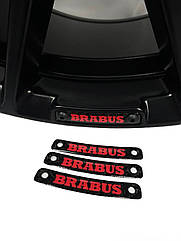 Вставки в колеса Brabus (червоний напис), універсальні, карбон