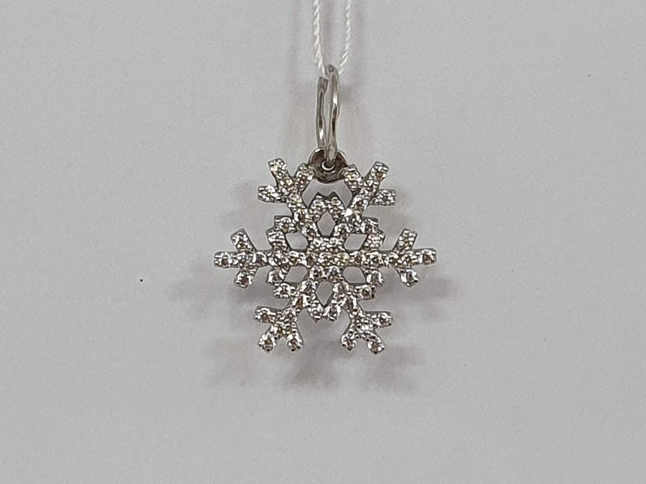 Срібна підвіска Сніжинка з фіанітами.   30029р