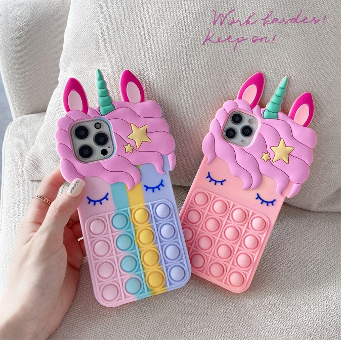 Чохол бампер Поп-Іт Pop-it Єдиноріг 3D резиновий для Iphone 11 Pro Max, фото 1