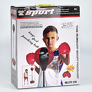 Боксерський набір 777-778 | Дитяча боксерська груша на стійці (висота 90-125 см), фото 3