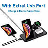 Бездротова зарядка QI док-станція Smart Pro Wireless Charger 2 4в1 для iPhone/Android/Apple Watch/AirPods, фото 3