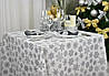 Скатертина для столу "Сніжинки" 235х150см, Сірий, фото 6