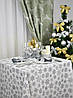 Скатертина для столу "Сніжинки" 235х150см, Сірий, фото 10