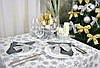 Скатертина для столу "Сніжинки" 235х150см, Сірий, фото 7