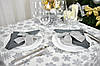 Скатертина для столу "Сніжинки" 235х150см, Сірий, фото 8