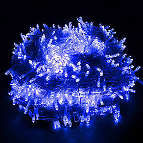 Світлодіодна гірлянда новорічна "Класична", 200 LED, 13м, синя, (прозорий провід)
