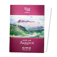 Бумага для акварели А4 200г/м2 Rosa Studio Папка 20 листов Мелкое зерно 169153007