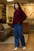 Демісезонні широкі джинси кльош 1790 (42-48р) у кольорах, фото 5