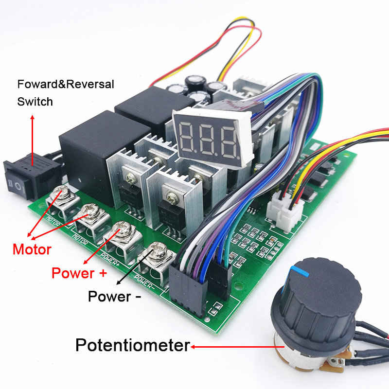 ШИМ 100А контроллер Регулятор напряжения PWM DC 10-55V 100A реверс (ДИММЕР димер) регулятор оборотов двигателя, фото 1