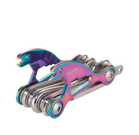 Мульті інструмент для велосипедів Troika Bike Tool, з 18 функціями, райдужна оздоблення