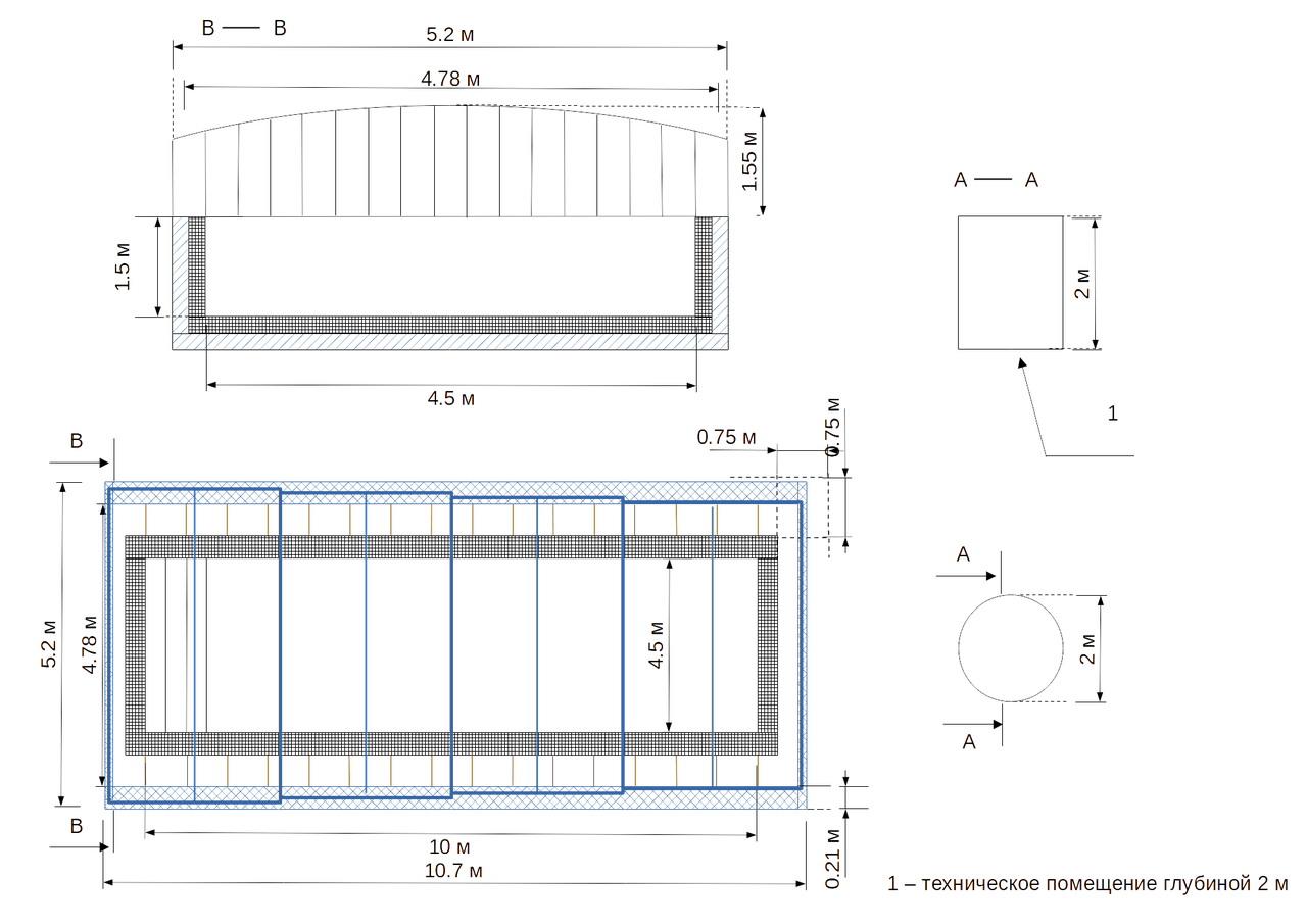 Бетонный бассейн под ключ с отделкой лайнером 10х4,5х1,5 м - фото 2 - id-p1460239486