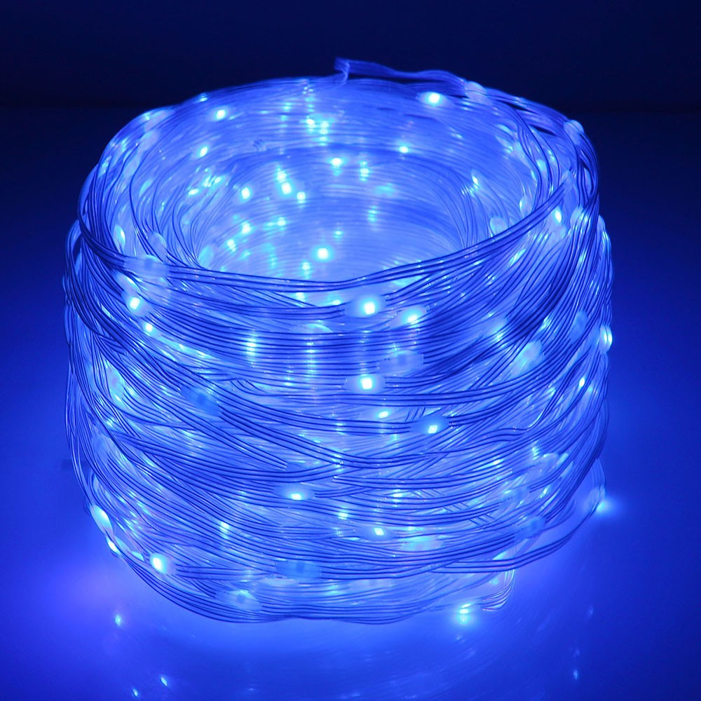 Світлодіодна гірлянда LED 500 діодів "Краплі" 50 метрів на прозорому дроті Синій