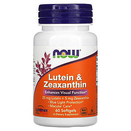 Lutein & Zeaxanthin Now Foods 60 капсул