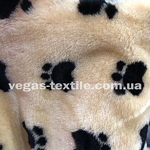 Штучне хутро 6 мм ворс принт Лапки