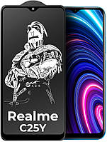Защитное стекло King Fire Realme C25Y (Full Glue) Black (Реалми С25У)