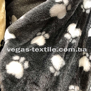 Штучне хутро 6 мм ворс принт Лапки