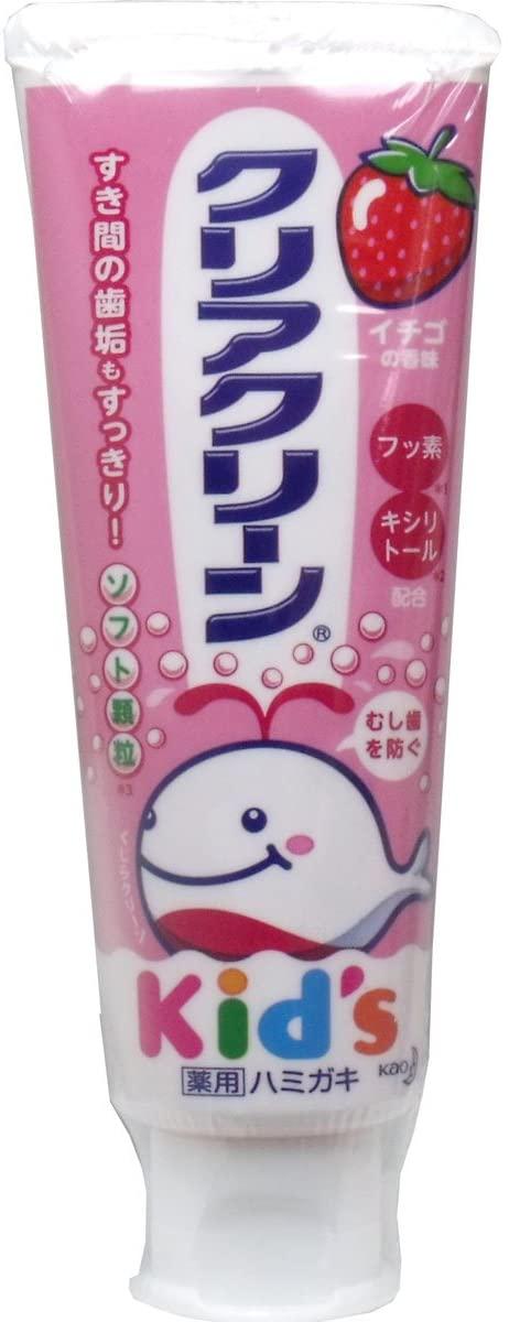 Kao Clear Clean Kids Дитяча зубна паста-гель з мікрогранулами та полуничним смаком, 70 г