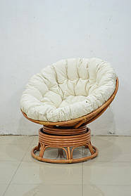 Кругле крісло-качалка Папасан Cruzo з ротанга з м'яким сидінням подушкою