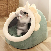 Лежанка будиночок зі знімною подушкою для кота, собаки