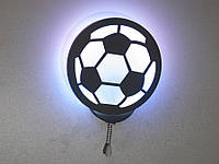 Настенное светодиодное бра "футбольный мяч" в детскую, цвет серый, 18W 8065-1GRRGB-LS