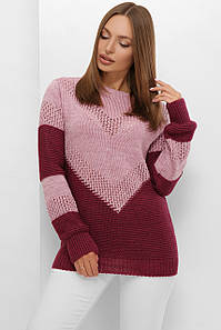 Жіночий двоколірний светр з в'язання (208 mrs)