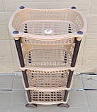 Полиця етажерка пластикова для ванни та кухні бежева, фото 2