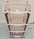 Полиця етажерка пластикова для ванни та кухні бежева, фото 7