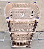 Полиця етажерка пластикова для ванни та кухні бежева, фото 9