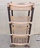 Полиця етажерка пластикова для ванни та кухні бежева, фото 10