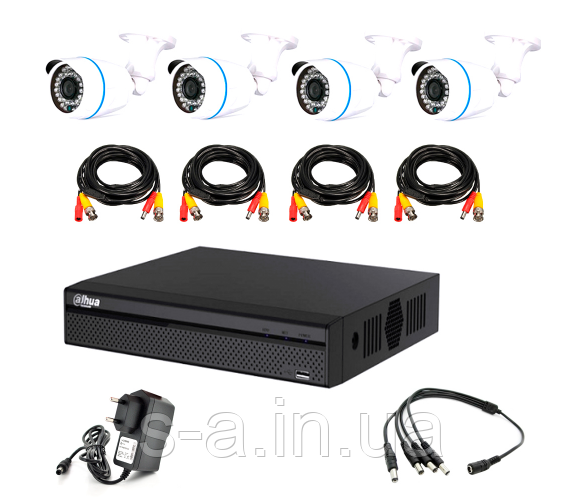 Комплект відеоспостереження Outdoor 004-4-1MP Dahua+MERLION