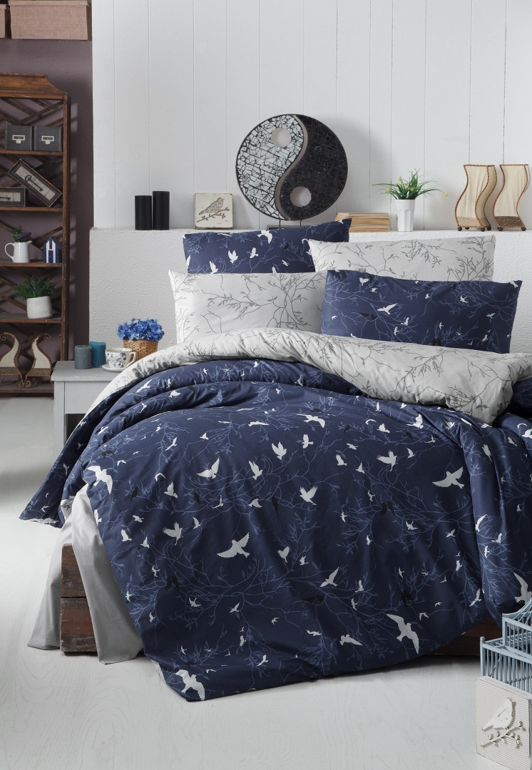 Турецьке Постільна білизна First Choice Ranforce Freedom Navy Blue, фото 1