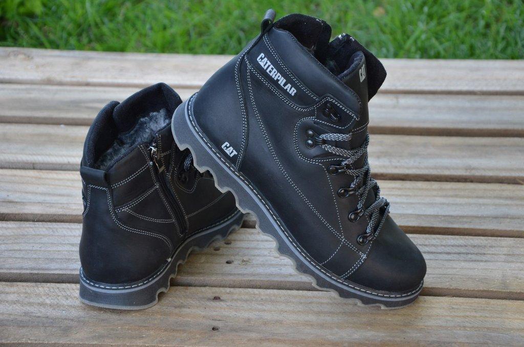Черевики шкіряні зимові CAT Rider Nubuck Black