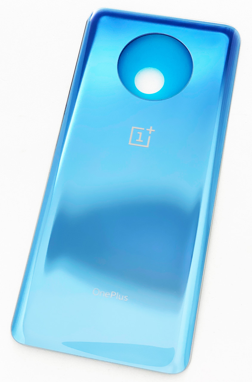 Задня кришка для OnePlus 7T, синя, Glacier Blue, оригінал (Китай) + скло камери