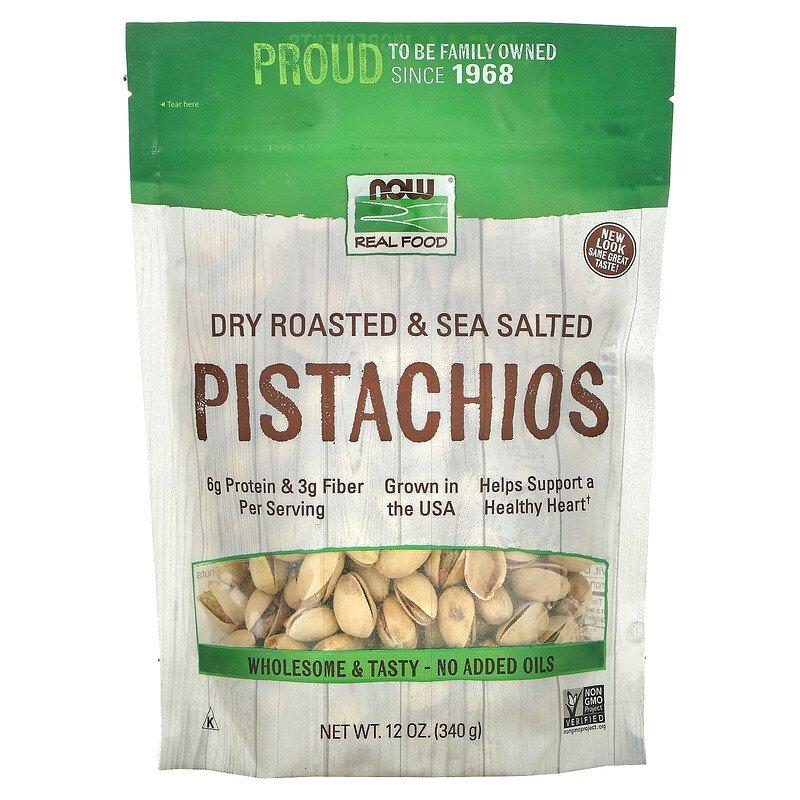 Фісташки Pistachios Dry Roasted & Sea Salted Now Foods 340 г