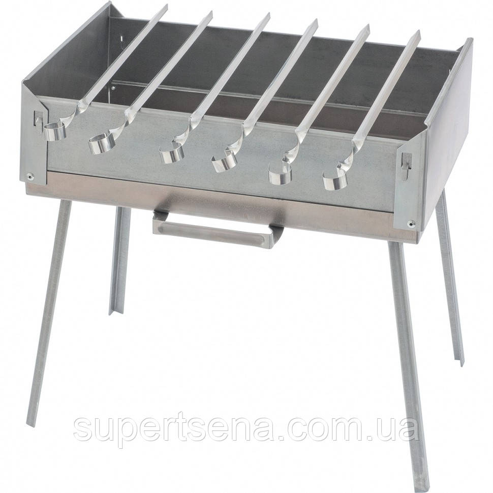Мангал-дипломат в сумці 410 x 280 x 125, 1.5 мм, 6 шампурів в комплекті, Camping Palisad 69538